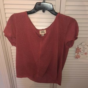 Soft pink v neck top